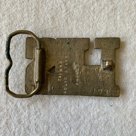 Vintage Solid Brass Name Belt Buckle LES 1970's Lower East Side 173 Taiwan - Picture 2 of 3